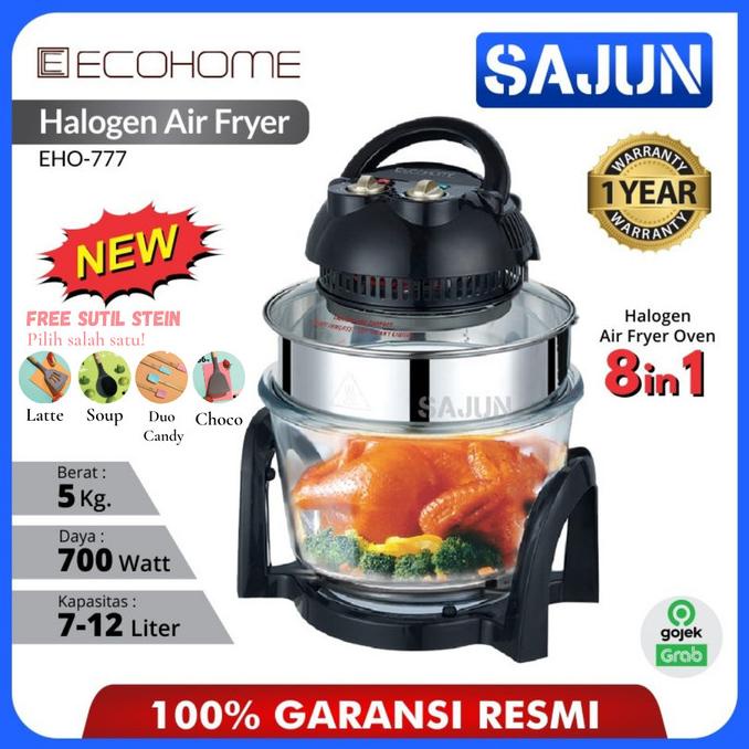 Jual PERALATAN MASAK ECOHOME HALOGEN AIR FRYER OVEN 8IN1 LOW WATT EHO