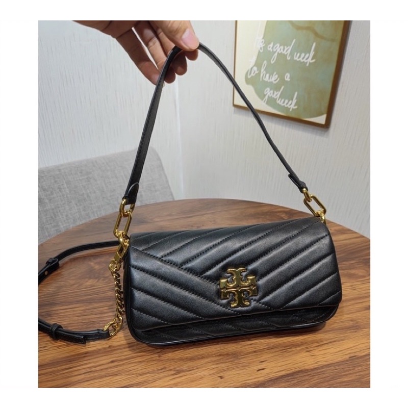 Jual Tory Burch Kira Chevron Small Flap Shoulder Bag Black Shopee Indonesia