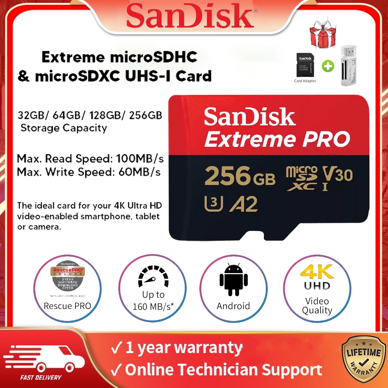 Jual Sandisk Extreme Pro A2 Max.170MB/s Micro SD Memory Card Extreme