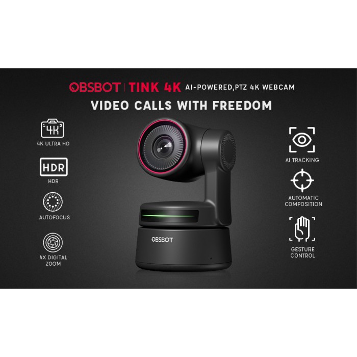 Jual OBSBOT TINY AI PTZ GIMBAL WEBCAM 4K AUTOFOCUS MOTION DETECTION