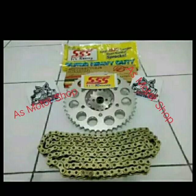 Jual Gear set sss 428 rantai gold karisma supra x125 revo blade supra