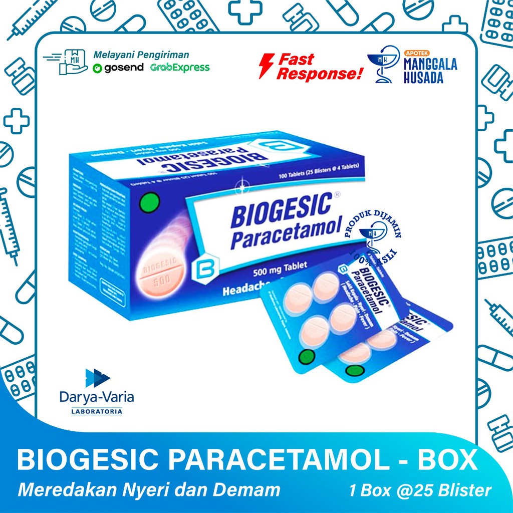 Jual BIOGESIC PARACETAMOL 1 BOX 25 BLISTER Shopee Indonesia