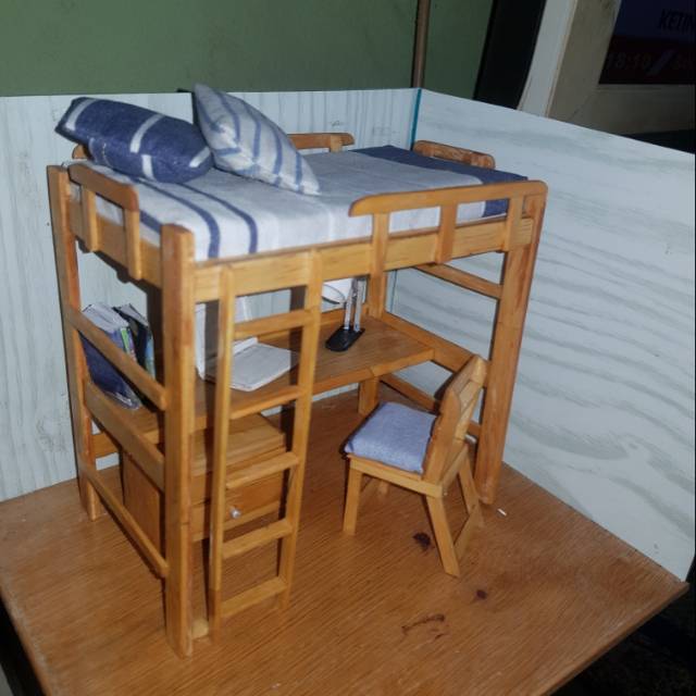 Jual Miniatur Tempat tidur Bunk Bed 112 scale Shopee Indonesia