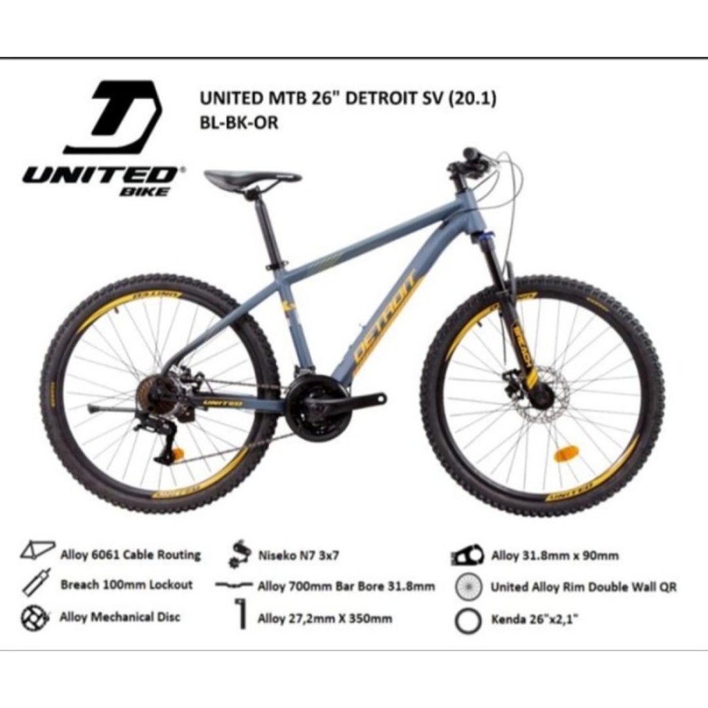 Jual Sepeda MTB 26" United Detroit SV Shopee Indonesia(03)