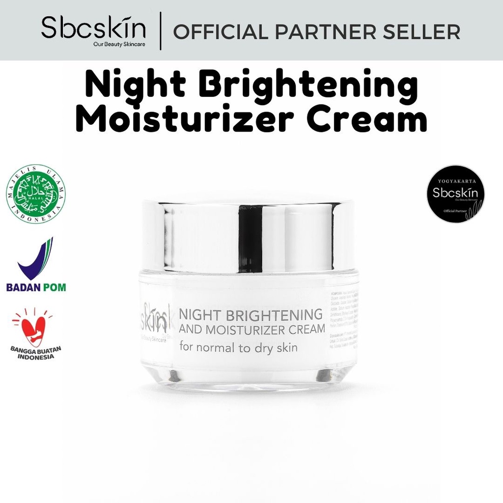 Jual (COD) Sbcskin Night Brightening Cream and Moisturizer (Krim malam