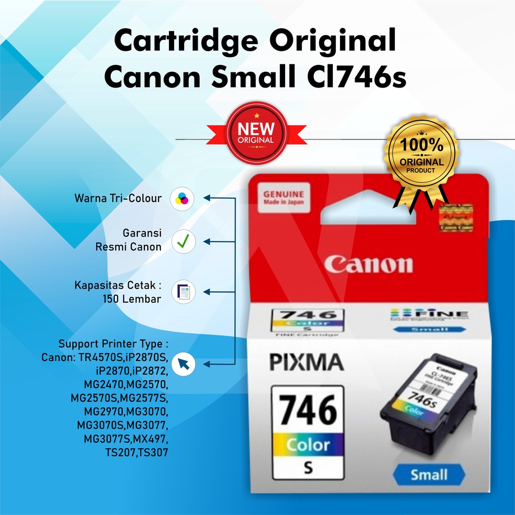 Jual Tinta Canon CL746s Colour Original Ink Cartridge Shopee Indonesia