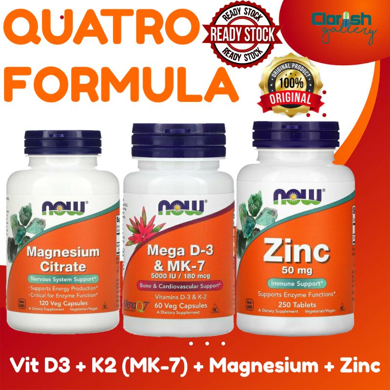 Jual QUATRO FORMULA VITAMIN D3 K2 MAGNESIUM ZINC Shopee Indonesia