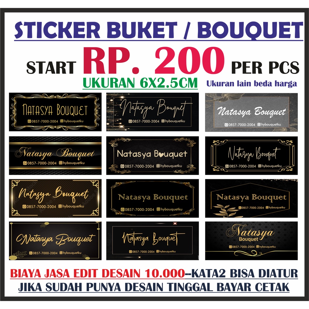Jual STIKER BUKET. STIKER BOUQUET. STIKER BUNGA.STIKER HAMPERS.logo