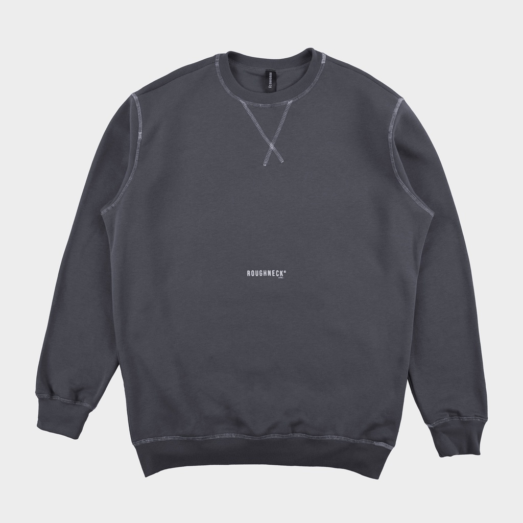 Jual Roughneck SS482 Grey Contrast Stitch Crewneck Shopee Indonesia