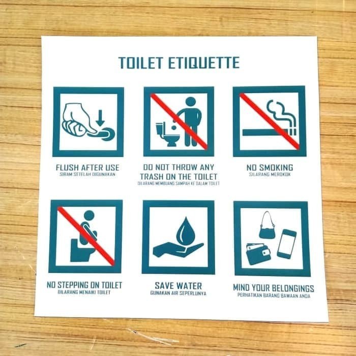 Jual sign stiker cara menggunakan toilet / sign sticker toilet