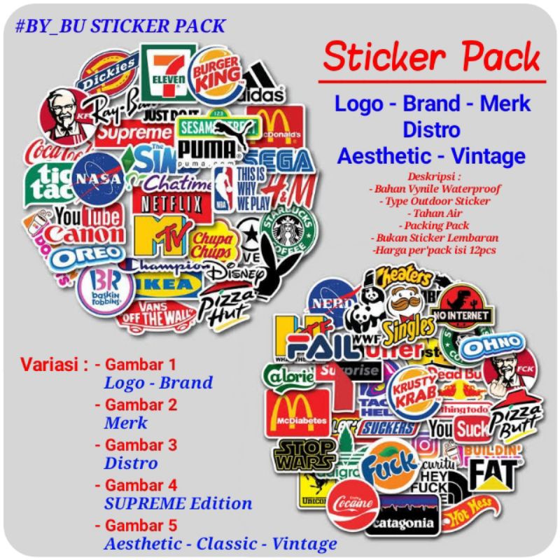 Jual Stiker Distro/Stiker Brand/Sticker Logo Shopee Indonesia