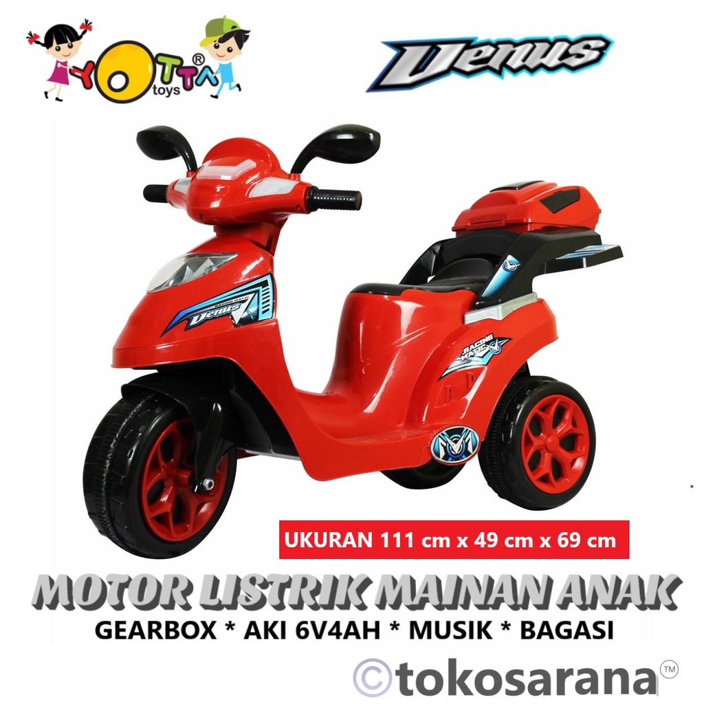 Jual Motor Listrik Mainan Anak Yotta Toys Venus Gearbox Aki 6V4.5Ah