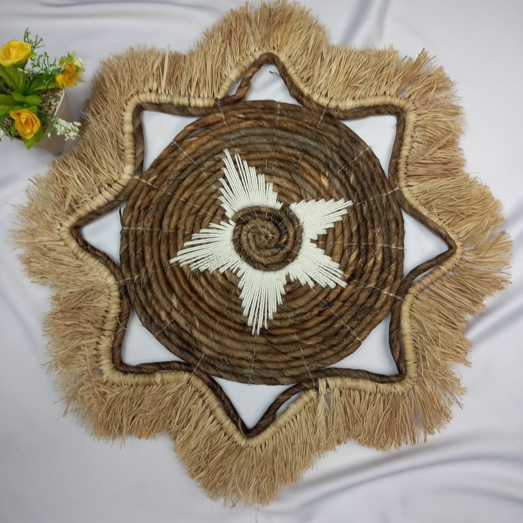 Jual Walldecor Placemat Hiasan Dinding Anyaman Etnik Wall Basket Decor Kerajinan Anyaman B Craft