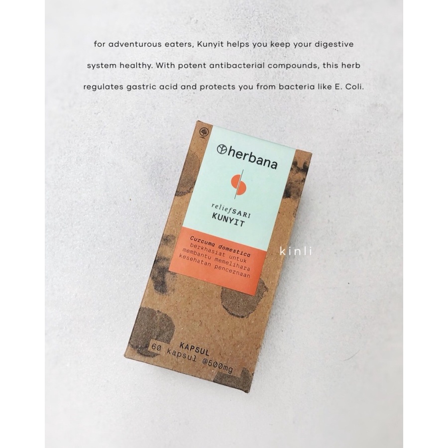 Jual herbana kunyit turmeric herbal digestive system pencernaan 60