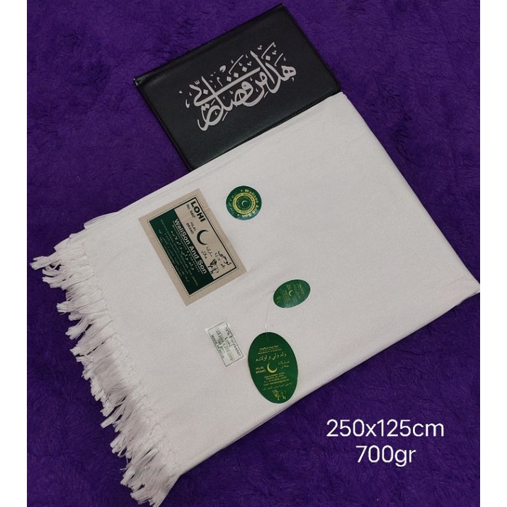 Jual SORBAN KASHMIRI LOHI PUTIH POLOS 2.5 METER Shopee Indonesia