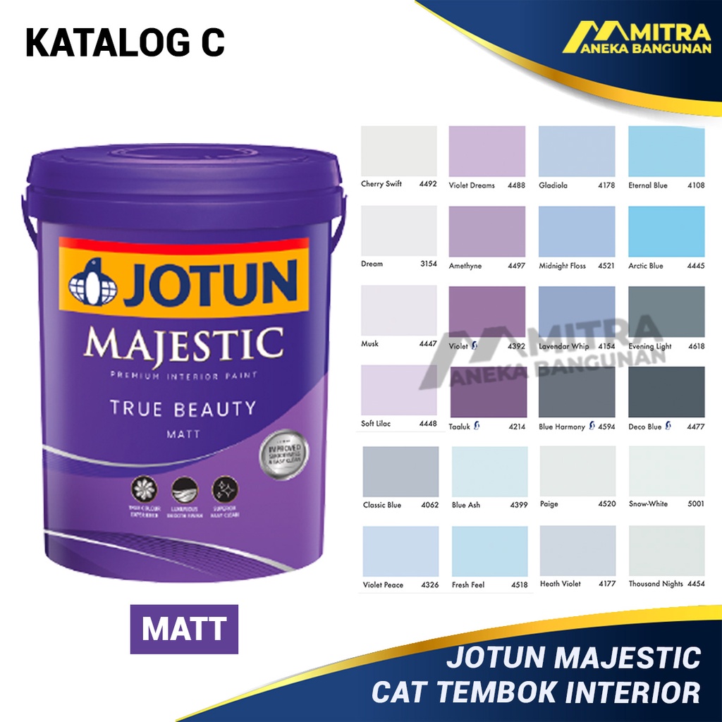 Jual CAT TEMBOK INTERIOR JOTUN MAJESTIC TRUE BEAUTY MATT 2,5 LITER