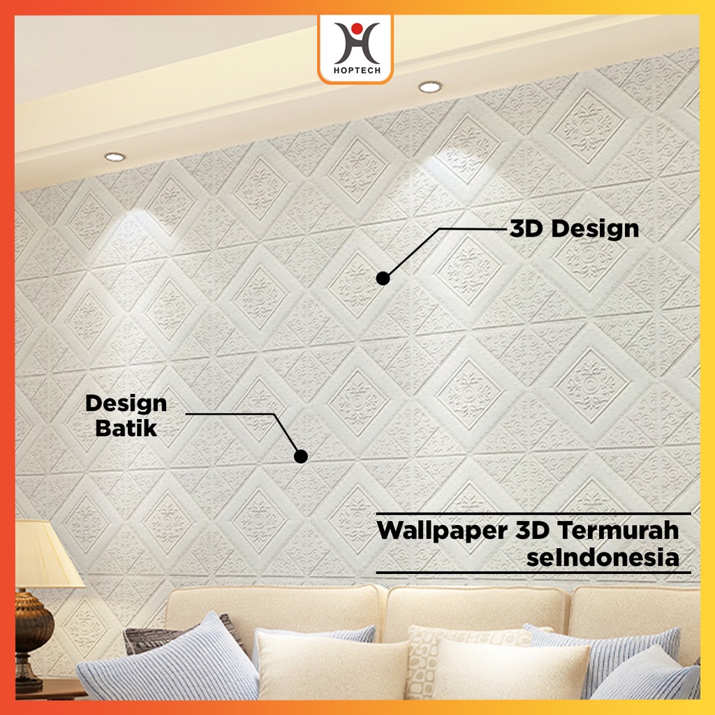 Jual Wallpaper 3D FOAM / Wallpaper Dinding 3D Motif Foam Batik More