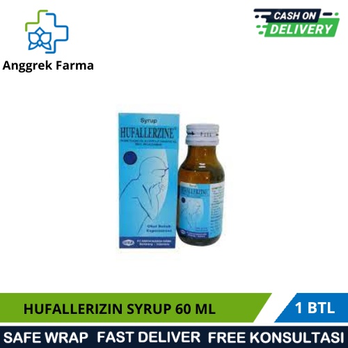 Jual HUFALLERZINE SIRUP 60 ML/OBAT BATUK ANAK/OBAT BATUK DAN ALERGI