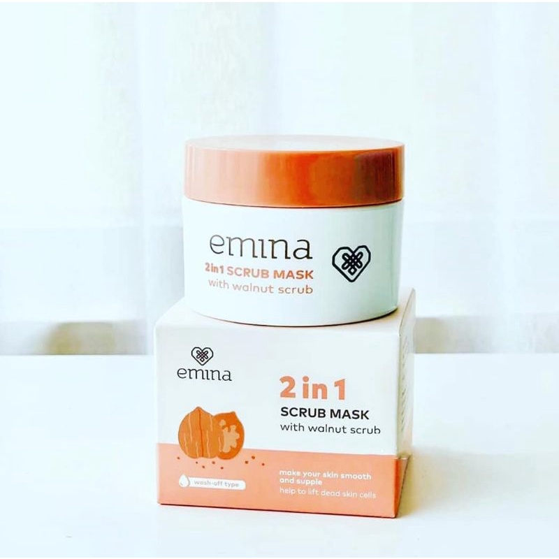 Jual EMINA \ 2 in 1 Scrub Mask \ Masker Wajah \ Scrub Wajah \ Peeling Emina \ Masker dibilas