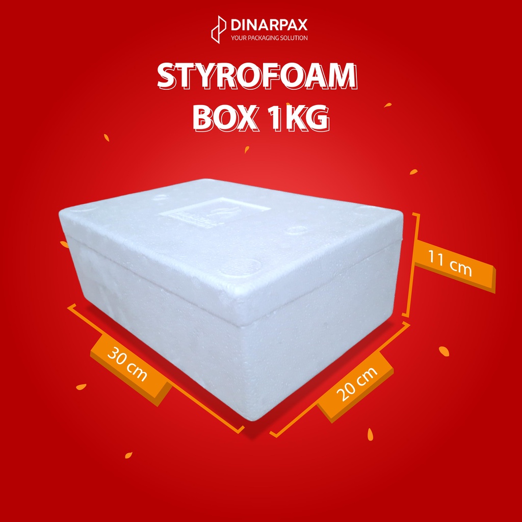 Jual Styrofoam Box 1KG / Dinar Box / Box 1KG UK 300 X 200 X 110 MM
