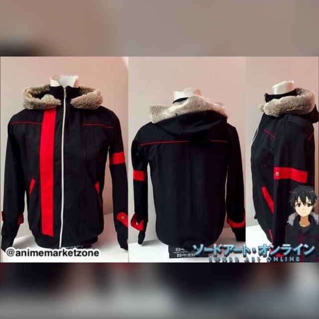 Jual Jaket Kirito Winter Anime SAO Sword Art Online Sweater Hoodie