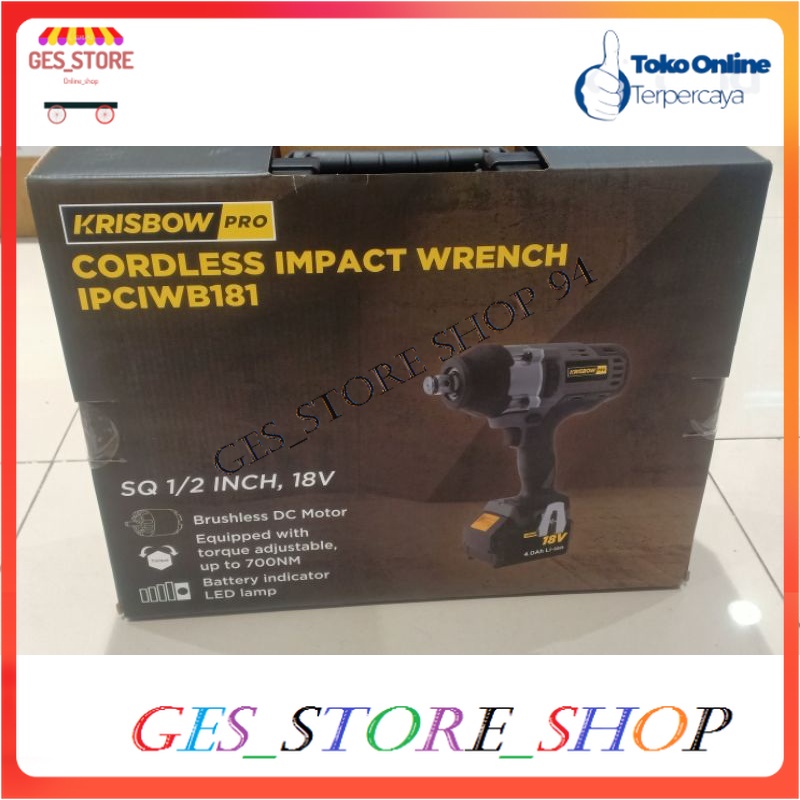 Jual Krisbow pro Mesin Impact Wrench Cordless 18v Ipciwb181 Shopee