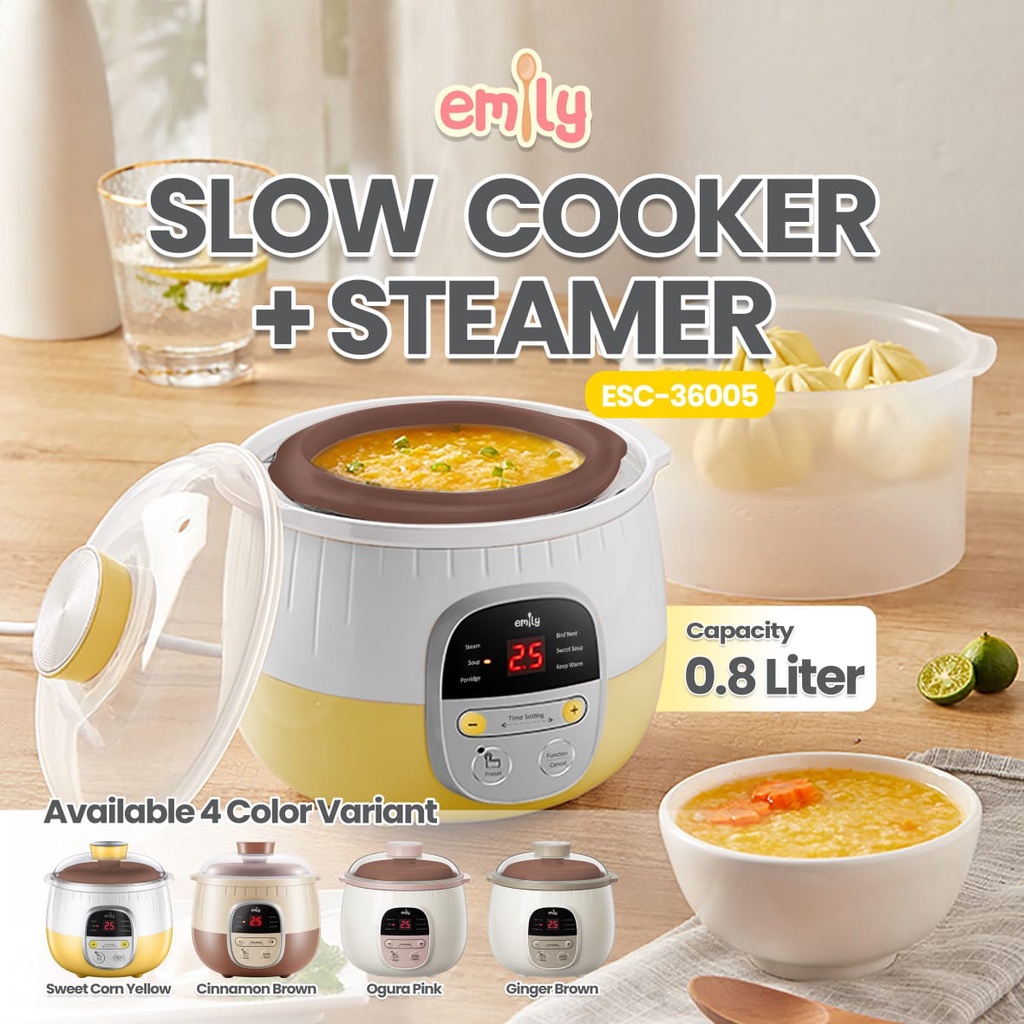 Jual ELEK110 SLOW COOKER EMILY PORRIDGE SLOW COOKER & STEAMER 0,8 LITER ESC36005 Shopee Indonesia