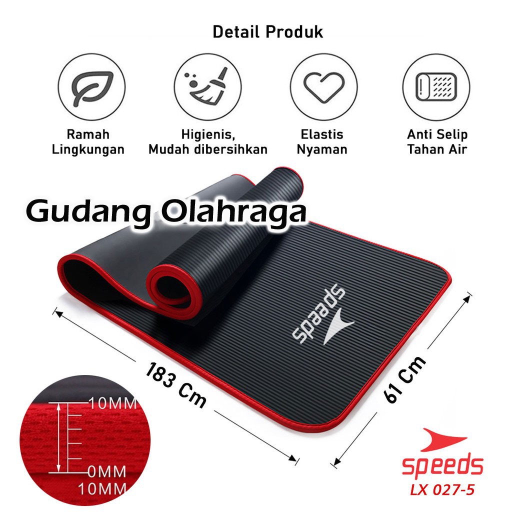 Jual Matras Yoga NBR SPEEDS Jahit Tebal 10 mm Yoga Matt Bagus Matras