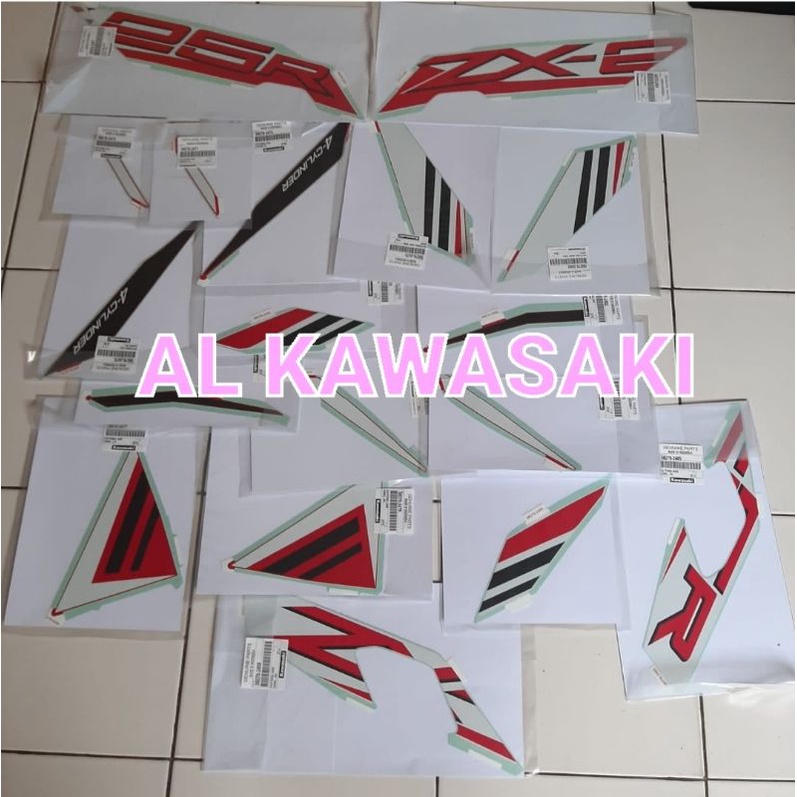 Jual stiker sticker decal striping body set kawasaki zx25 zx25r merah