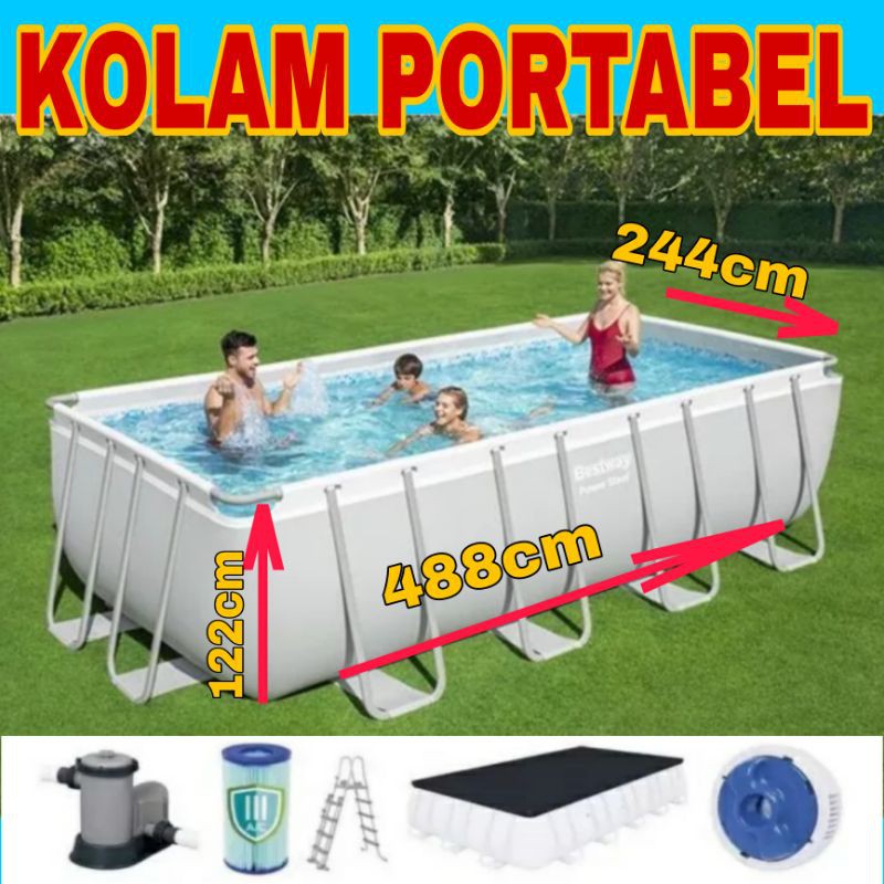 Jual Kolam Renang Above Ground Dewasa Anak Big Size Jumbo Besar Kotak