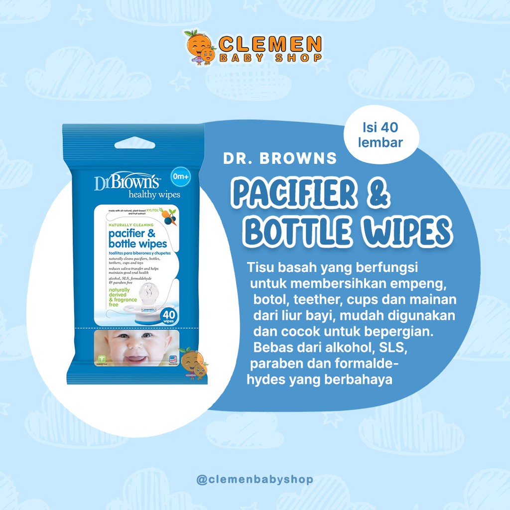 Jual Dr.Brown's Pacifier & Bottle Wipes (Isi 40 Wipes) Shopee Indonesia