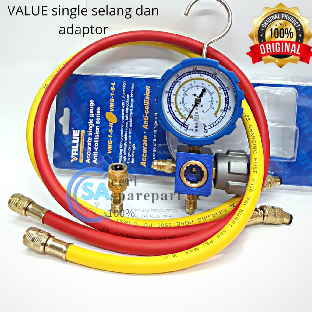 Jual Manifold Ac single value R410 R32 R22 R134 plus selang R22 dan