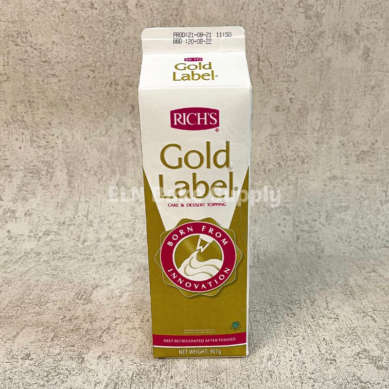 Jual Rich Gold Label Whipping Cream 907 gram ( non dairy ) Shopee