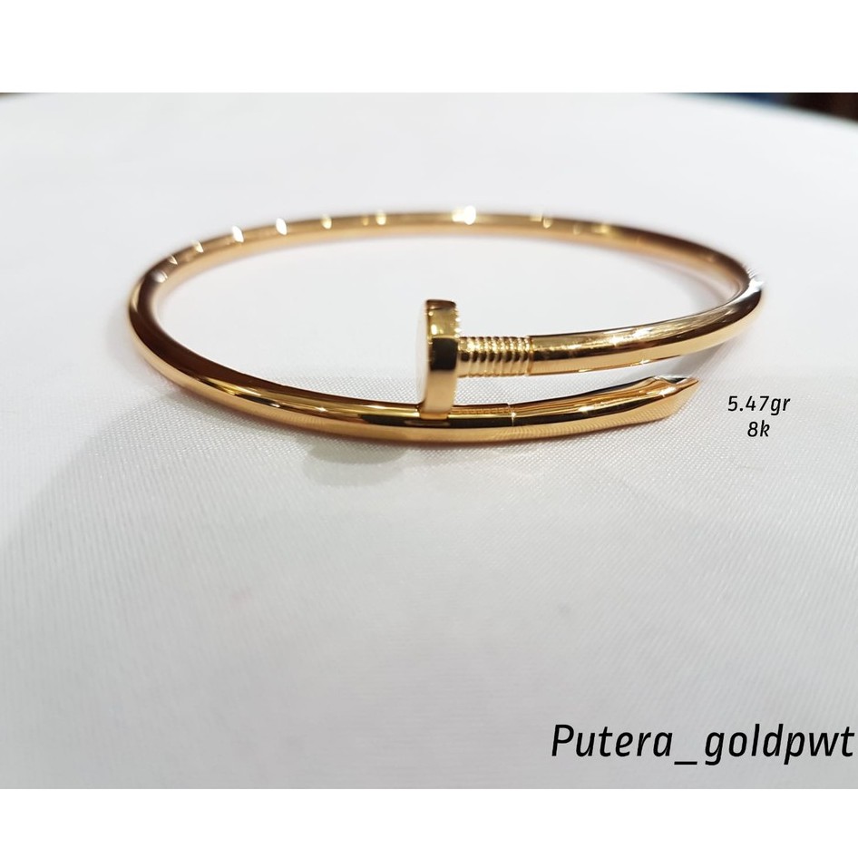 Jual Gelang paku emas asli kadar 9K Shopee Indonesia(03)