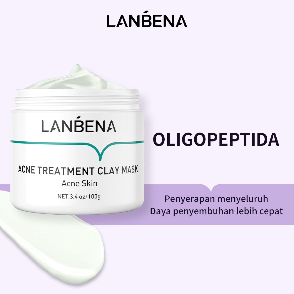 Jual [exp date 27/5/2024][BPOM] LANBENA Acne Clay Mask Cream Wajah