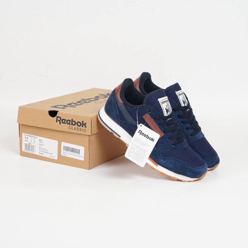 Jual Sepatu Reebok Classics Leather Utility Navy White BNIB Shopee