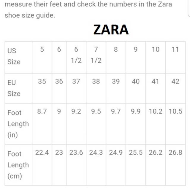 Jual SIZE Chart Ck & Zara & Pedro | Shopee Indonesia