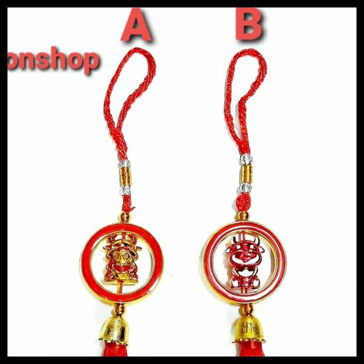 Jual JUAL MURAH Gantungan Hoki Fu Lingkar Kerbau Emas Tali Merah Knot