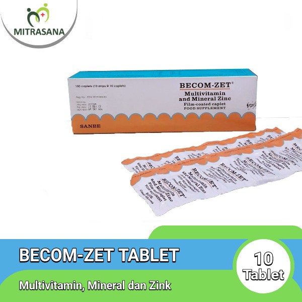 Jual Tablet Multivitamin, Mineral dan Zinc 1 Strip Isi 10