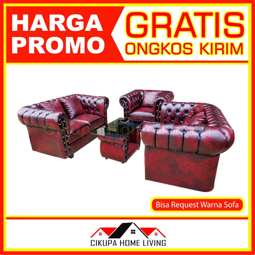 Jual SOFA JAGUAR LUXURY CHESTERFIELD 321 + MEJA SUPER MEWAH ORIGINAL