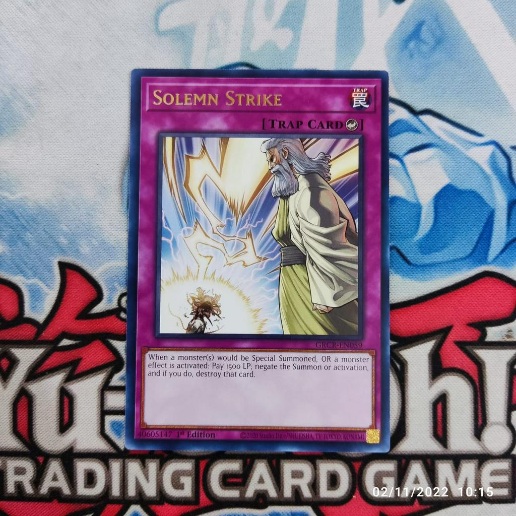 Jual yugioh solemn strike GRCR rare original Shopee Indonesia