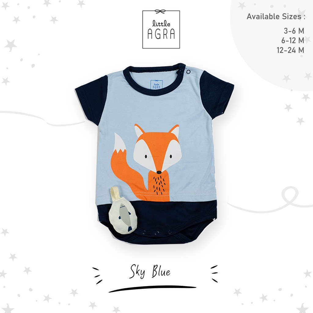 Jual Little Agra LA 8218 Sky Blue Boy Romper Bayi Shopee Indonesia
