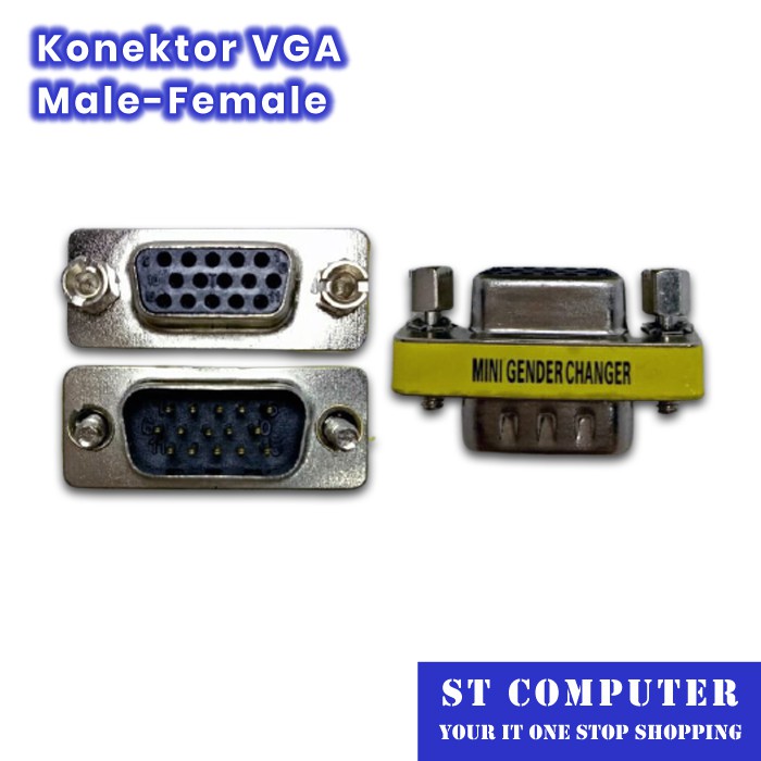 Jual Konektor VGA MaleFemale / Gender VGA Male to Female Shopee