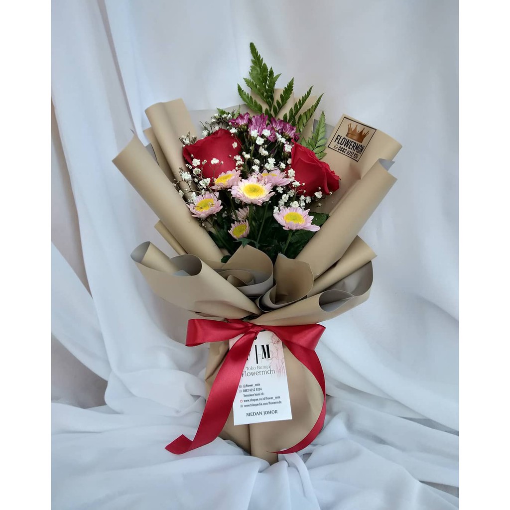 Jual flower medan buket bunga valentine fresh flowers hadiah wisuda
