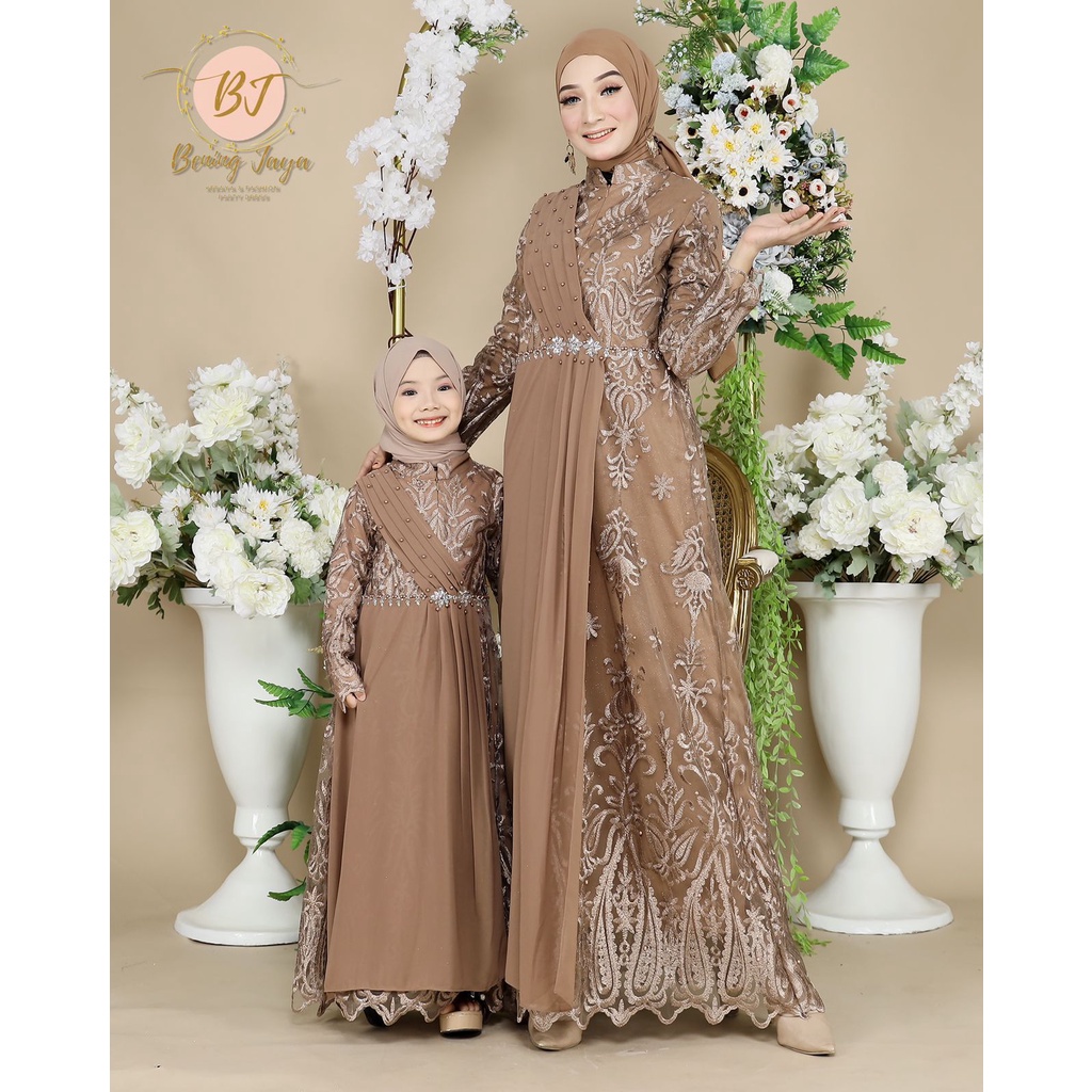 Jual COUPLEAN IBU DAN ANAK DRESS MEWAH GAMIS KEKINIAN GAMIS LEBARAN SET