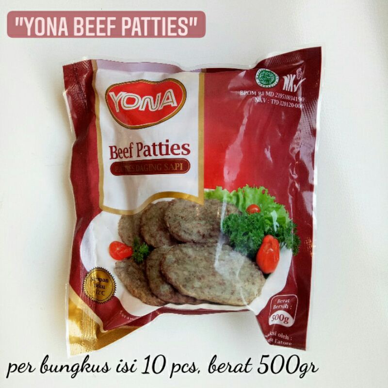 Jual Yona Beef Patties/Patties Daging Sapi 500gr Shopee Indonesia