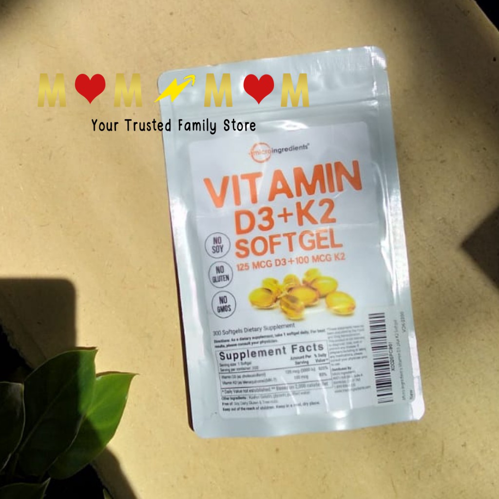 Jual MICRO INGREDIENTS VITAMIN D3 + K2 300 SOFTGELS MICROINGREDIENT