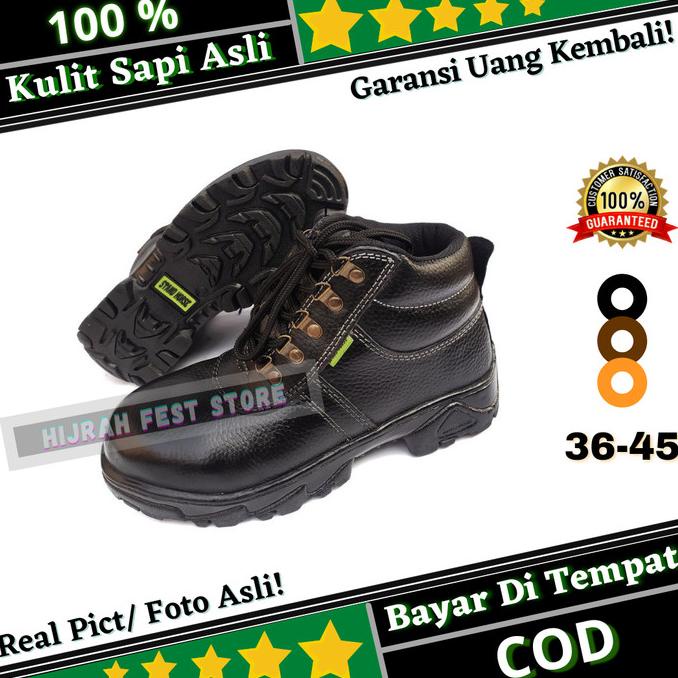 Jual Safety Boots Ujung Besi Kulit Asli Stand Horse Sepatu Safety SNI Shopee Indonesia