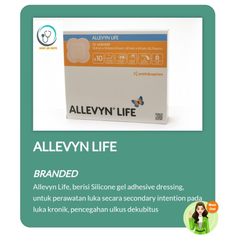 Jual Allevyn Life 15,4x15,4cm Foam Dressing Luka Dekubitus by Smith
