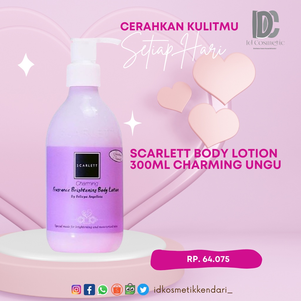 Jual Scarlett Body Lotion 300ml Charming Ungu Shopee Indonesia